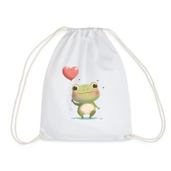 Frosch Frösche Kröte Liebe Valentienstag - Turnbeutel - Weiß - Vorne