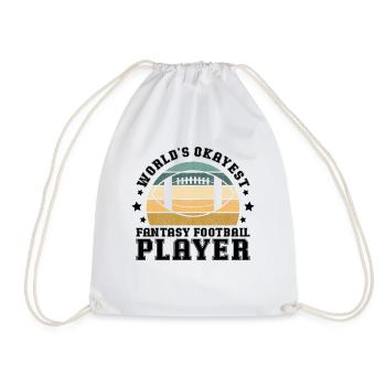 Worlds Okayest Fantasy Football Player Fantasy Foo - Drawstring Bag - white - Front