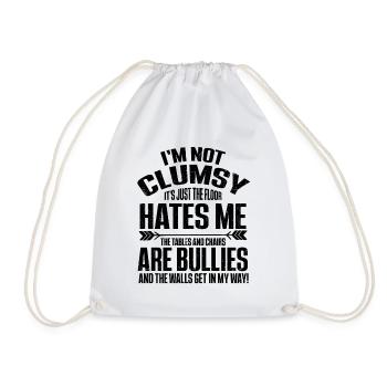I'm Not Clumsy It's Floor Hates Me Tables Chairs A - Drawstring Bag - white - Front