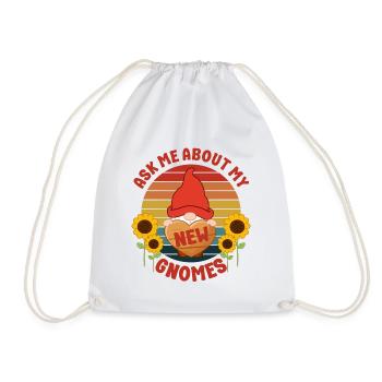 Posez-moi des questions sur ma nouvelle miniature de jardin d’elfe Gnomes - Sac de sport léger - blanc - Devant