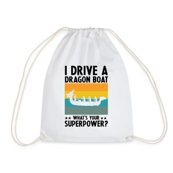 Dragon Boat Paddling for Dragon Boat Race Festival - Drawstring Bag - white - Front