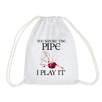 Bagpipes for pipers and Scots - Drawstring Bag - white - Front