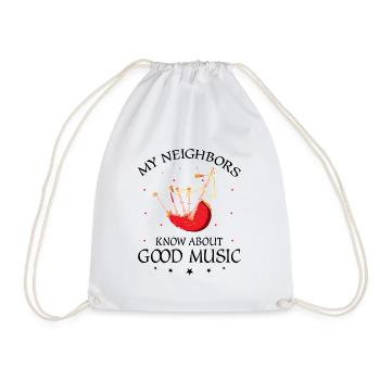 Bagpipes for pipers and Scots - Drawstring Bag - white - Front