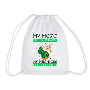 Bagpipes for pipers and Scots - Drawstring Bag - white - Front
