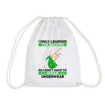 Bagpipes for pipers and Scots - Drawstring Bag - white - Front