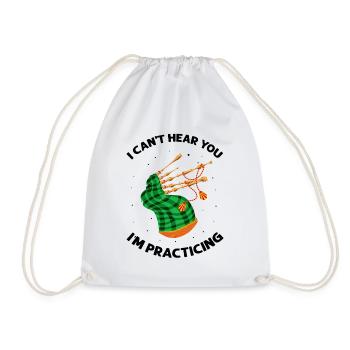 Bagpipes for pipers and Scots - Drawstring Bag - white - Front