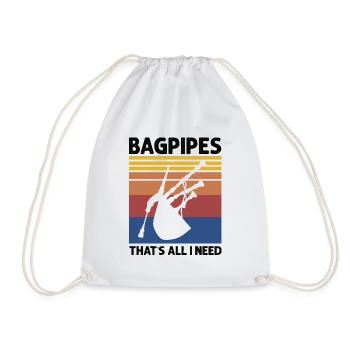 Citation de cornemuse pour un écossais et un musicien de cornemuse - Sac de sport léger - blanc - Devant