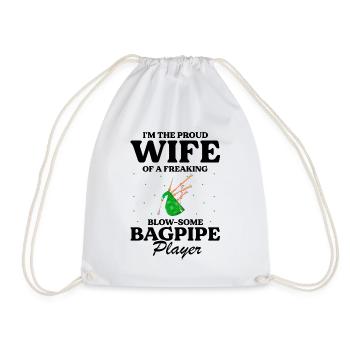 Bagpipes for pipers and Scots - Drawstring Bag - white - Front