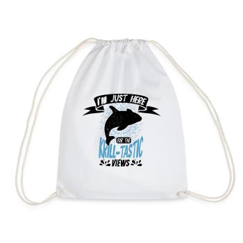Marine mammals for orca watching and humpback whale - Drawstring Bag - white - Front