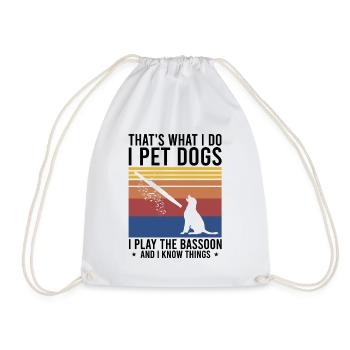Bassoon Wind Instrument Design for Bassoonist - Drawstring Bag - white - Front
