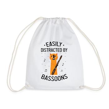 Instrument à vent en bois et instrument à vent basson - Sac de sport léger - blanc - Devant