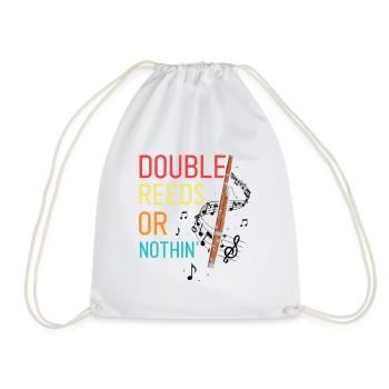 Bassoon Wind Instrument Design for Bassoonist - Drawstring Bag - white - Front