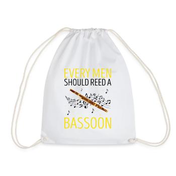 Bassoon Wind Instrument Design for Bassoonist - Drawstring Bag - white - Front