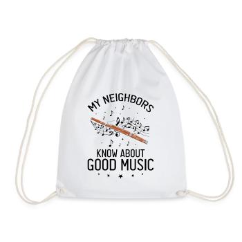 Bassoon Wind Instrument Design for Bassoonist - Drawstring Bag - white - Front