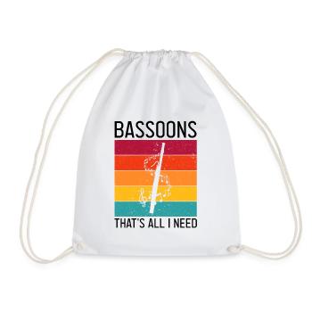 Bassoonist design for woodwind orchestra - Drawstring Bag - white - Front