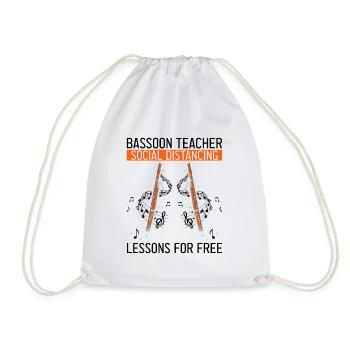 Bassoonist Design for Woodwind Orchestra - Drawstring Bag - white - Front