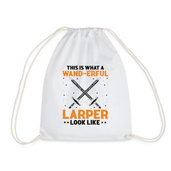 Larping for fantasy role-playing games and sword fights - Drawstring Bag - white - Front