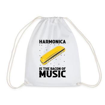 Harmonikaspieler für Munharmonika Spieler - Turnbeutel - Weiß - Vorne