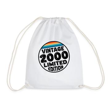 Vintage 2000 Birthday Gift Birthday Party - Drawstring Bag - white - Front