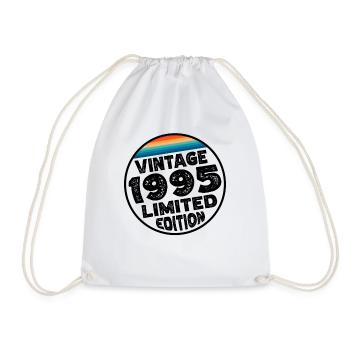 Vintage 1995 Birthday Gift Birthday Party - Drawstring Bag - white - Front