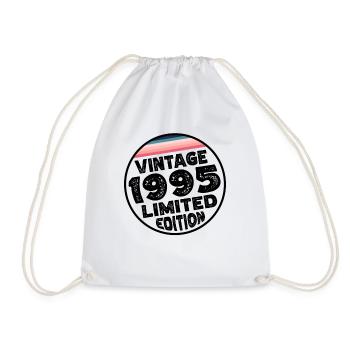 Vintage 1995 Birthday Gift Birthday Party - Drawstring Bag - white - Front