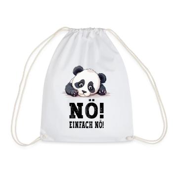 Nö Einfach Nö No Nein Panda Bär Süß Lustig Spruch - Turnbeutel - Weiß - Vorne