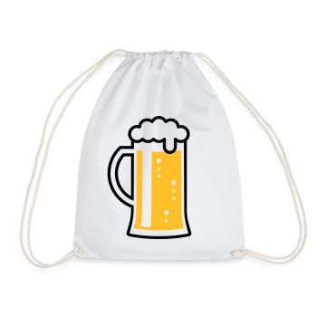 Chope de bière (Bière / Chope de bière / Verre à bière / L / 2C) - Sac de sport léger - blanc - Devant