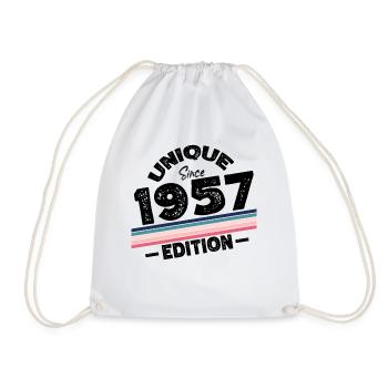 Unique since 1957 Edition Birthday Vintage 1957 - Drawstring Bag - white - Front