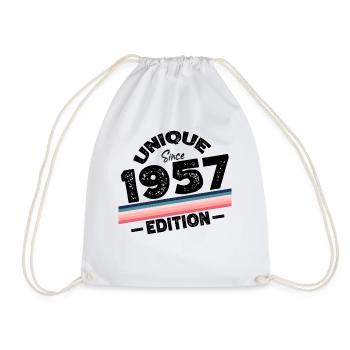 Unique since 1957 Edition Birthday Vintage 1957 - Drawstring Bag - white - Front