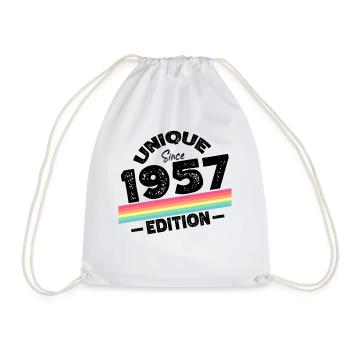 Unique since 1957 Edition Birthday Vintage 1957 - Drawstring Bag - white - Front