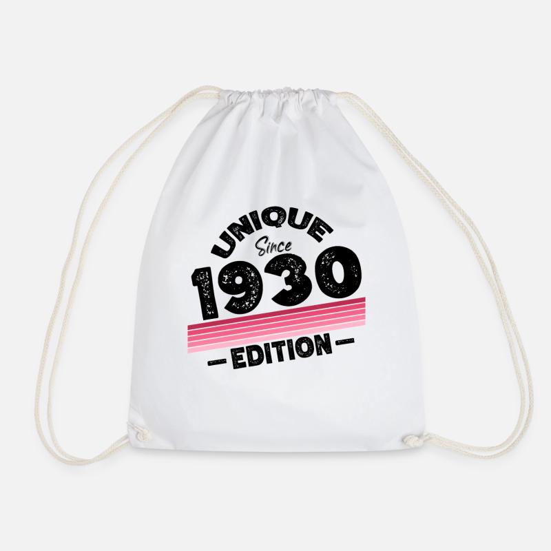 Unique Since 1930's Edition Birthday Vintage 1930's - Drawstring Bag - white