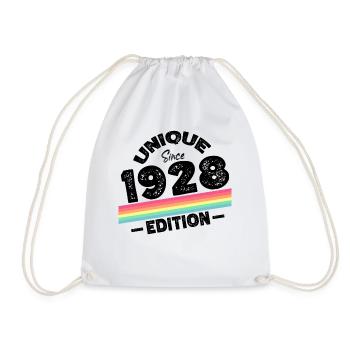Unique seit 1928 Edition Geburtstag Vintage 1928 - Turnbeutel - Weiß - Vorne