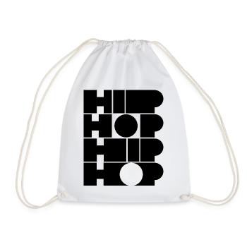 Hip Hop bold typographic logo design - Drawstring Bag - white - Front
