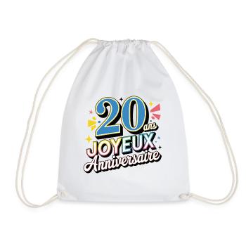20 ans joyeux anniversaire - Sac de sport léger - blanc - Devant