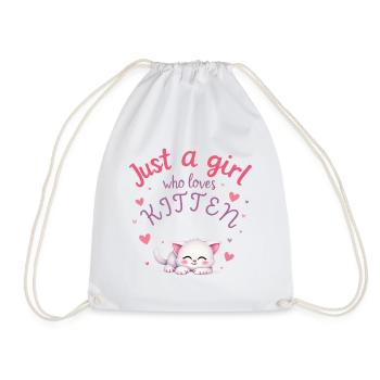 Juste une fille qui aime chaton mignon chaton kawaii - Sac de sport léger - blanc - Devant