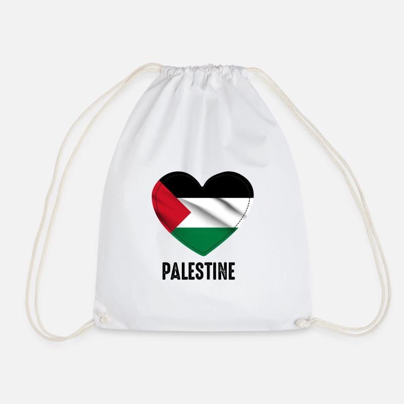 Palestine - Drawstring Bag - white