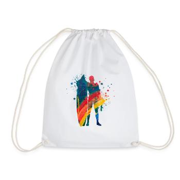 Surfing - Drawstring Bag - white - Front