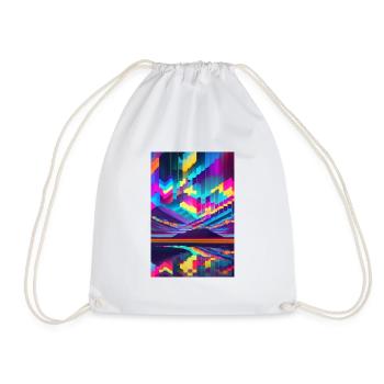 psychedelic glitch of pixels - Sac de sport léger - blanc - Devant