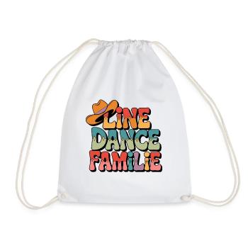 Line Dance Familie. Die ganze Familie tanzt - Turnbeutel - Weiß - Vorne