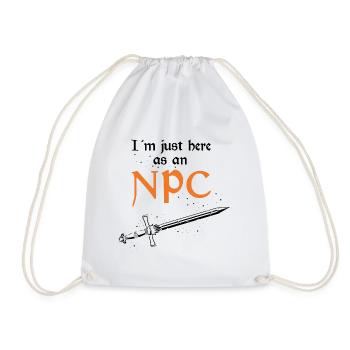 Fantasy role-playing game quote for sword fighting - Drawstring Bag - white - Front