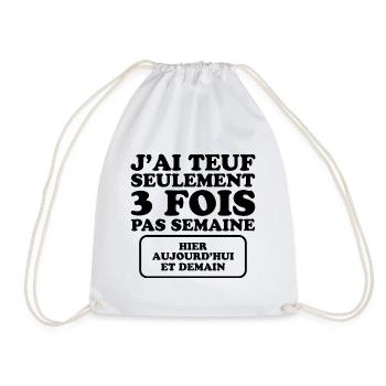 Humour Teuf Fêtard Fêtarde Fête Soirée - Sac de sport léger - blanc - Devant