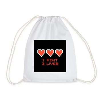 Pixel Hearts 1 pint 3 vies - Sac de sport léger - blanc - Devant