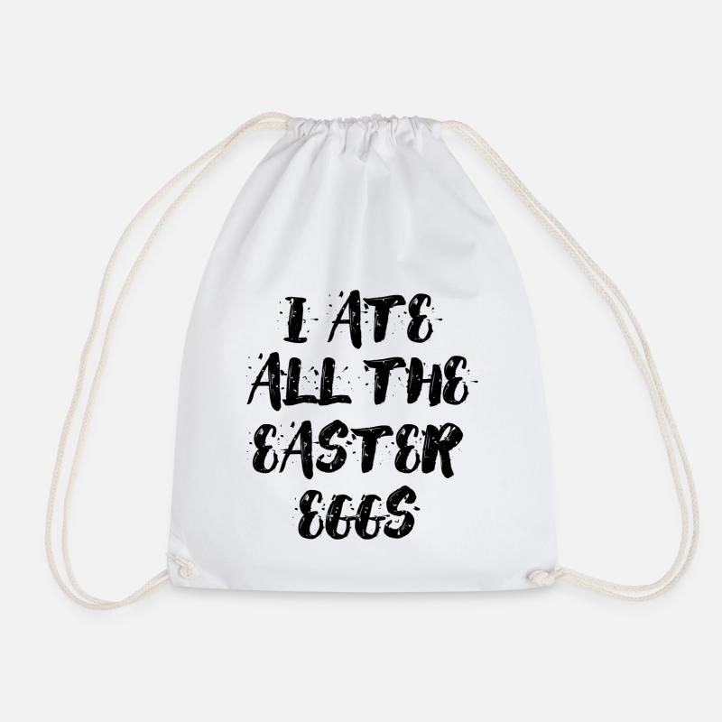 I ate all the easter eggs Typografie - Turnbeutel - Weiß