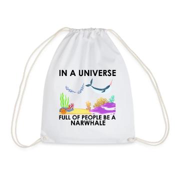 Narval Licorne Baleine Baleines Mer Océan Biologie - Sac de sport léger - blanc - Devant