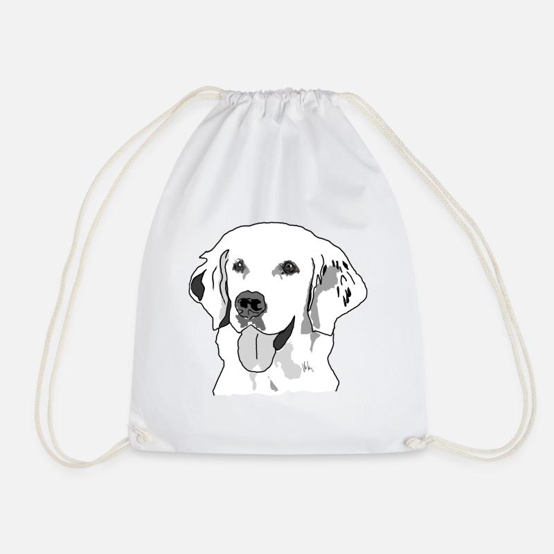 Golden retriever - Drawstring Bag - white