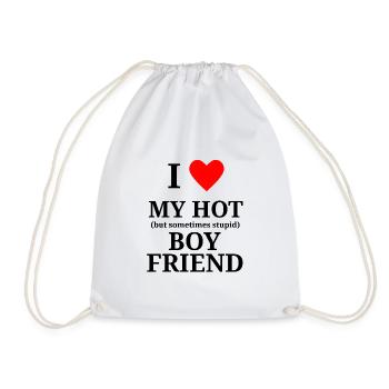 I love my hot but sometimes stupid boyfriend - Turnbeutel - Weiß - Vorne