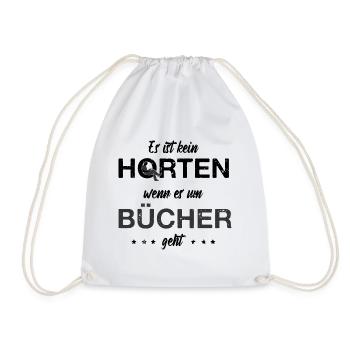 Lesen Bücherwurm Leseratte Bücher Lesen - Turnbeutel - Weiß - Vorne