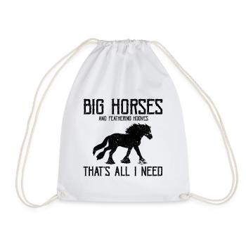 Cydesdale Rider et dessin de cheval de trait - Sac de sport léger - blanc - Devant