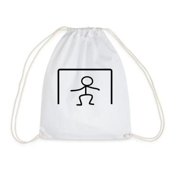 Stick Figures Gate - Drawstring Bag - white - Front