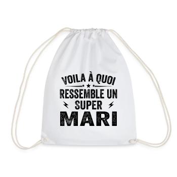 This Is What a Funny Wedding Super Husband Looks Like - Drawstring Bag - white - Front